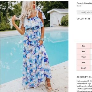 “Tidal Wave Smocked Maxi”